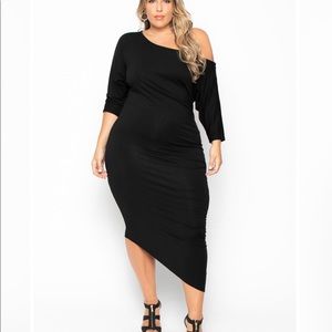 Curvy Sense Asymmetrical Knit Dress